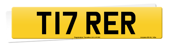 Registration number T17 RER